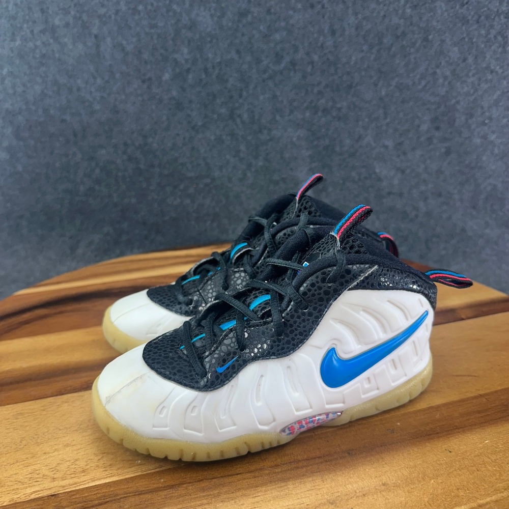 Nike Lil Posite One Toddler Sneakers White Black Blue Gum 843769-102 Size 10C - Picture 7 of 12